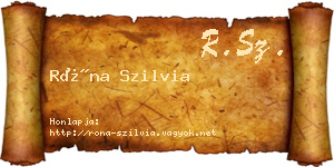 Róna Szilvia névjegykártya