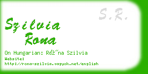 szilvia rona business card